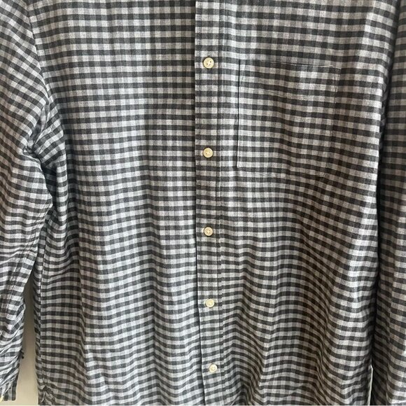 H&M Men’s Grey Checkered Oxford Cotton  Button Down Collared Shirt - Picture 8 of 13